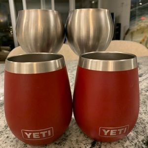 2 Yeti 10 ounce Brick Red Wine Tumblers & Glasses